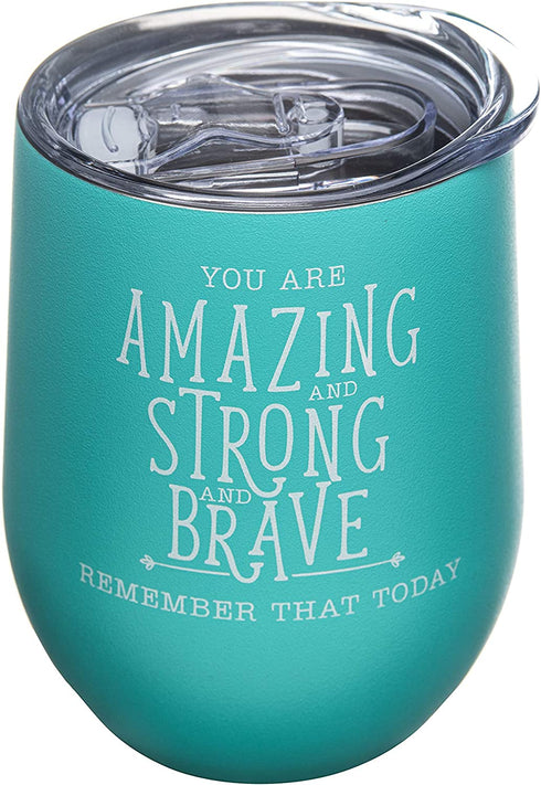 DiverseBee Inspirational Thank You Gifts for Women, Mom, Girls, Wife, Girlfriend, Coworker, Nurses, Best Friend, Encouragement Birthday Wine Gifts for Her - Insulated Wine Tumbler Cup with Lid (Aqua)